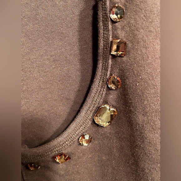 WOMENS 22/24 BROWN VENEZIA SPORT RHINESTONE ZIP FRONT 2 POCKET HOODIE JACKET - Picture 3 of 4